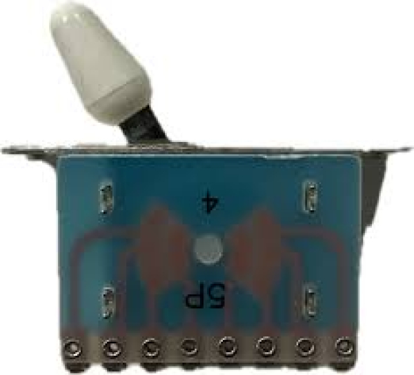 5-way Switch , 5 Weg Tonabnehmer Umschalter E-Gitarre, weisser Knopf